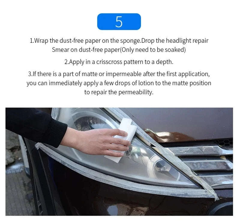 Car Headlight Repair Fluid for Clear, Bright Headlights-two piece / spain