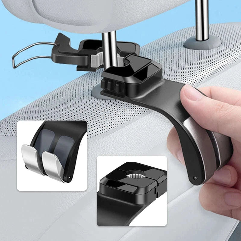Car Headrest Hook 25kg Foldable Rear Seat Hanger-1pc