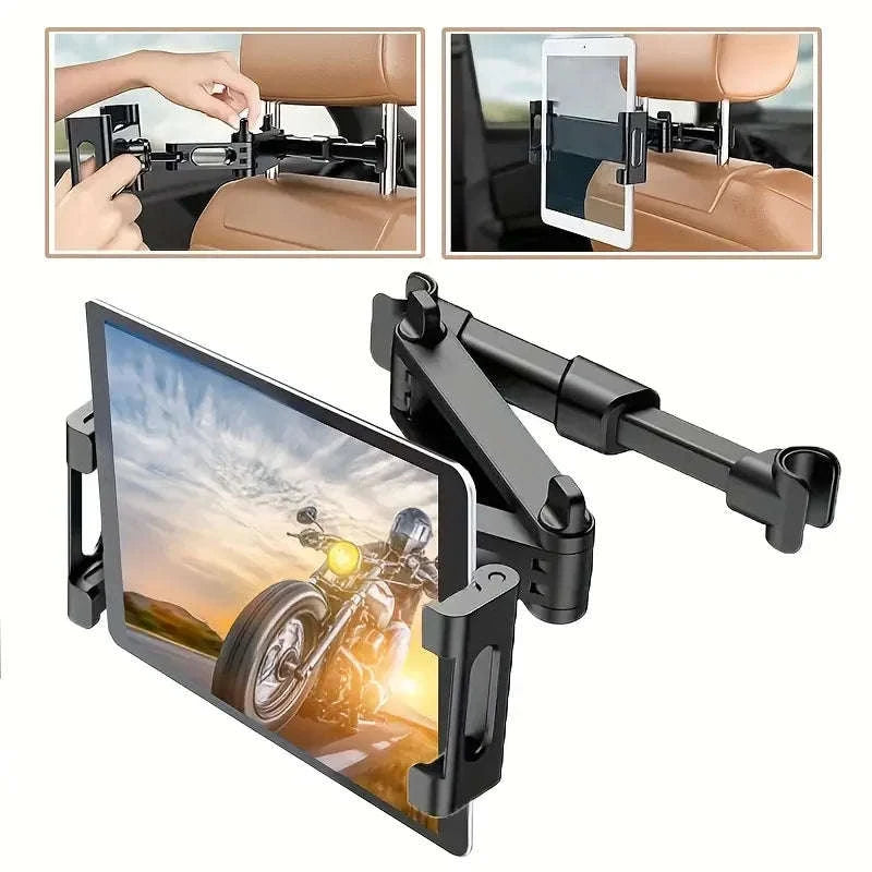 Car Headrest Tablet Holder for 4.5-12.9 Inch Devices-Red