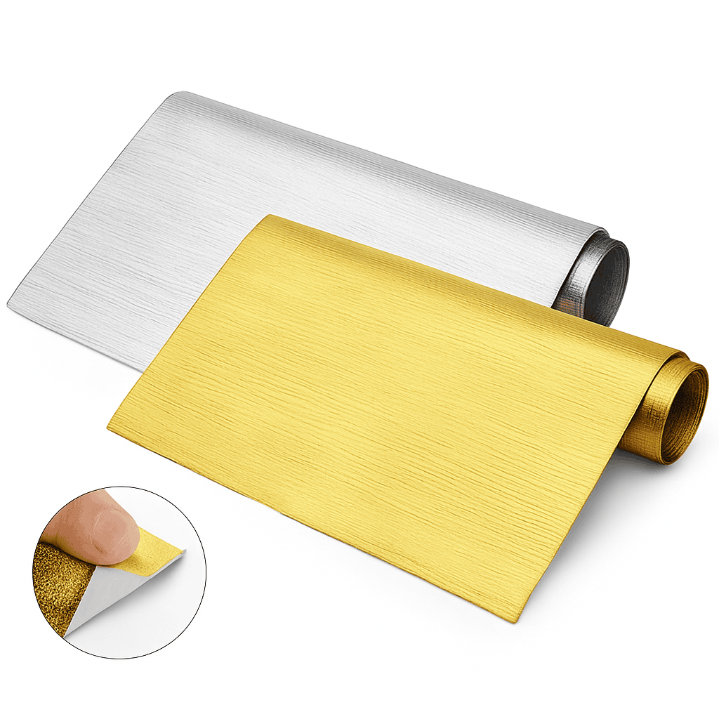 Car Heat Protection Foil Film High Temperature Resistant Fiberglass Aluminum Foil Tape Cloth Self-adhesive Heat Insulation Mat-Silver-07