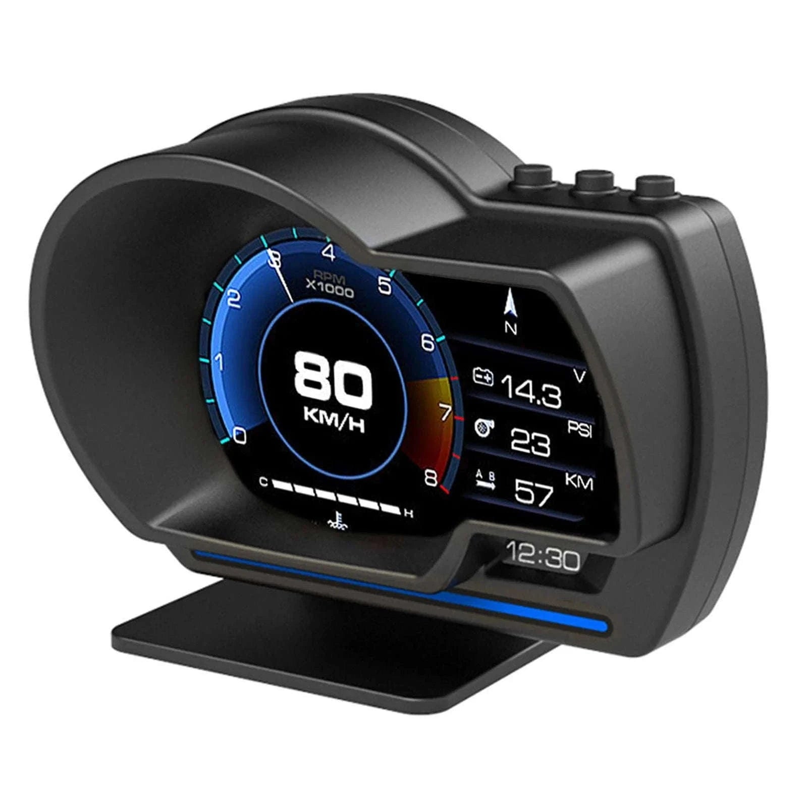 Car HUD Head Up Display OBD2 GPS Smart Gauge-black / China Mainland