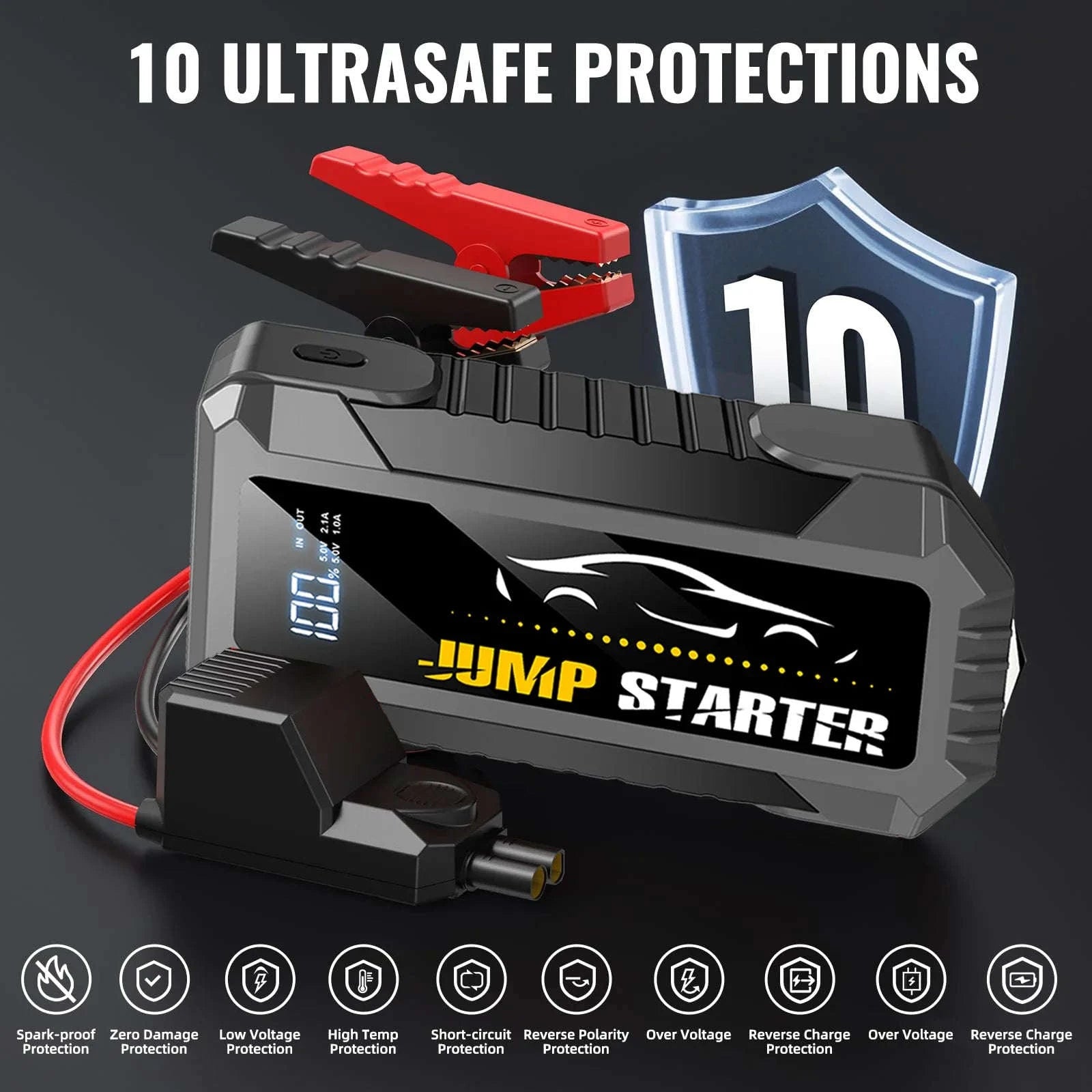 Car Jump Starter 7000A 29800mAh Battery Pack for 12V Cars-United States