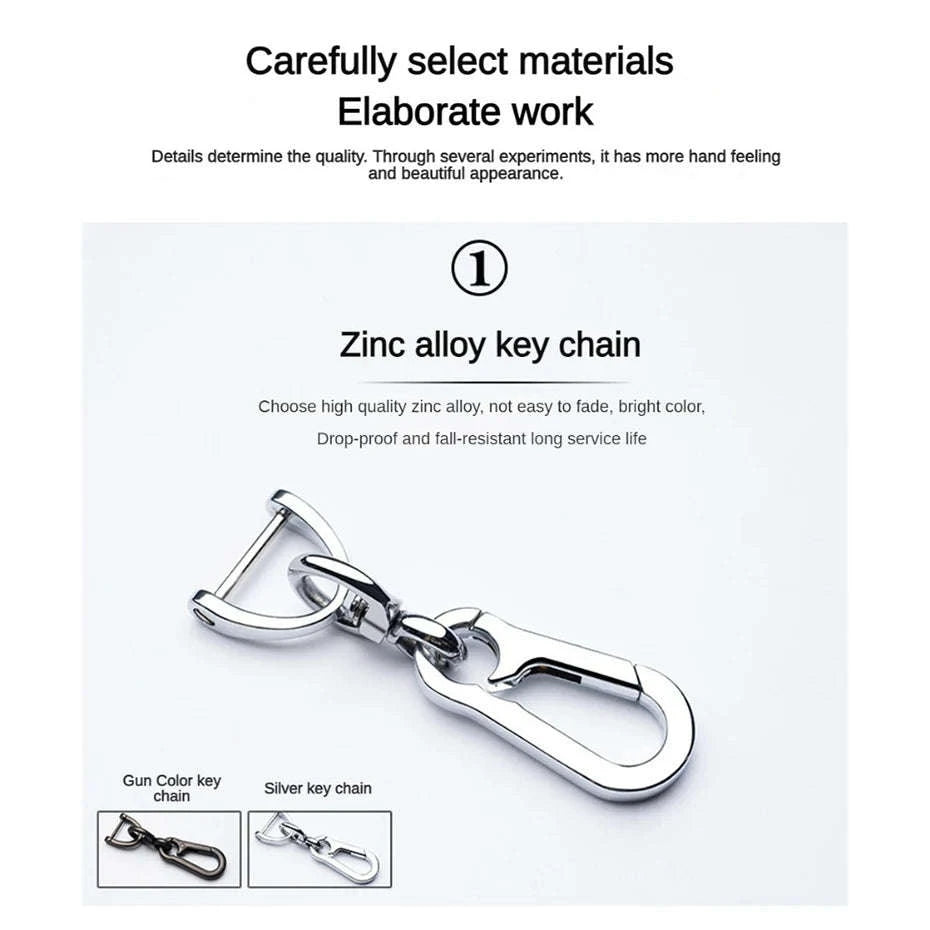 Car Key Ring with Phone Number Plate and Braided Rope-Black