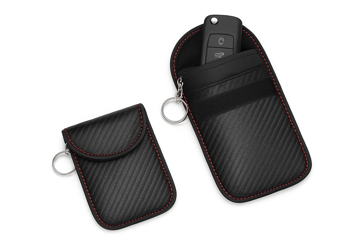 Car Key Signal Blocker Case Faraday Cage, Pungă pentru fob, RFID blocat, accesorii auto