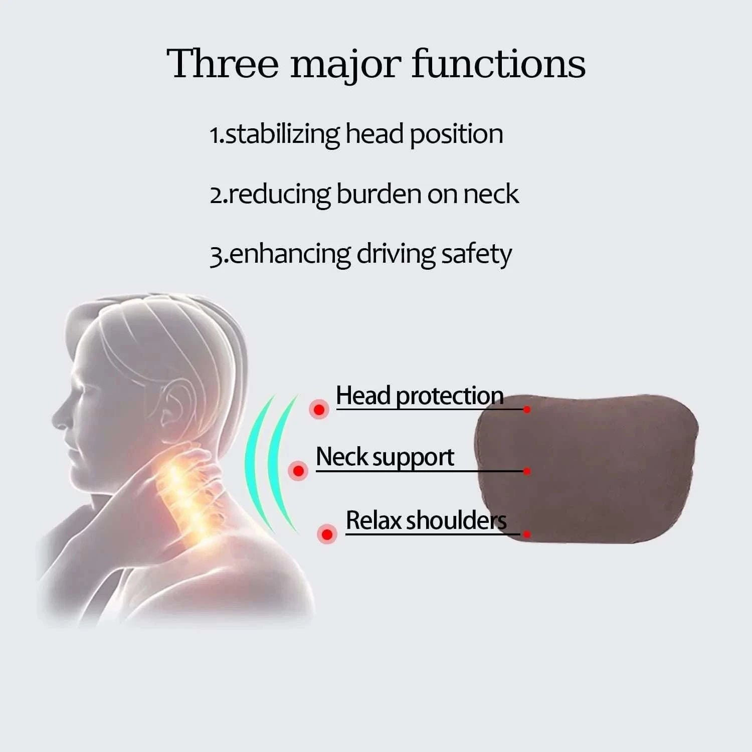 Car Neck Pillow for Comfortable Head and Neck Support-