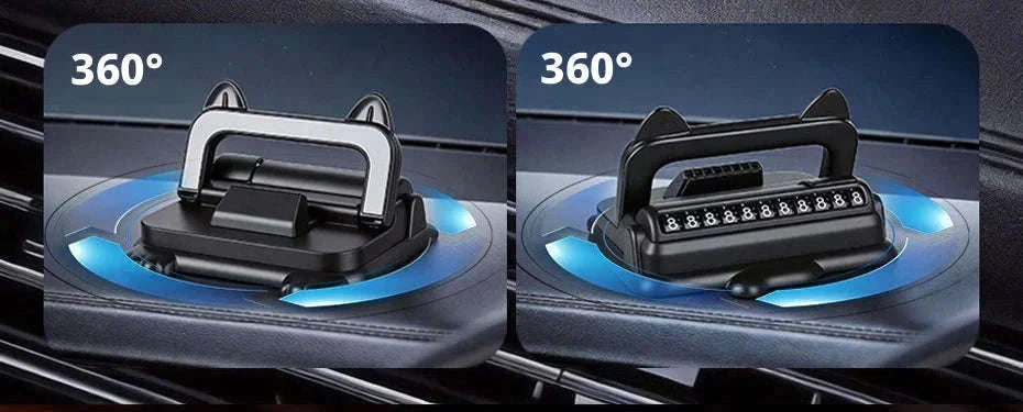 Car Phone Holder Dashboard Mount with Auto Lock and Silicone Grip-Black