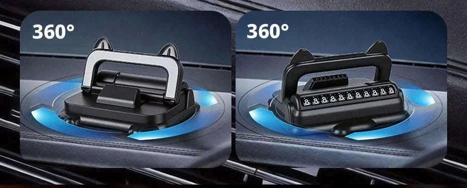 Car Phone Holder Dashboard Mount with Auto Lock and Silicone Grip-Black