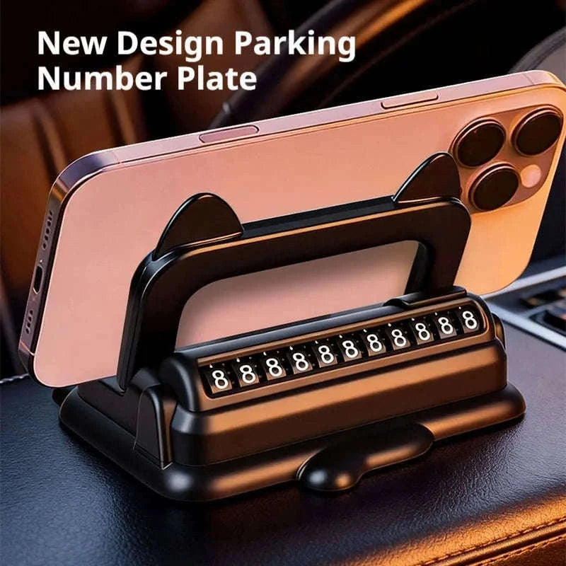 Car Phone Holder Dashboard Mount with Auto Lock and Silicone Grip-Black