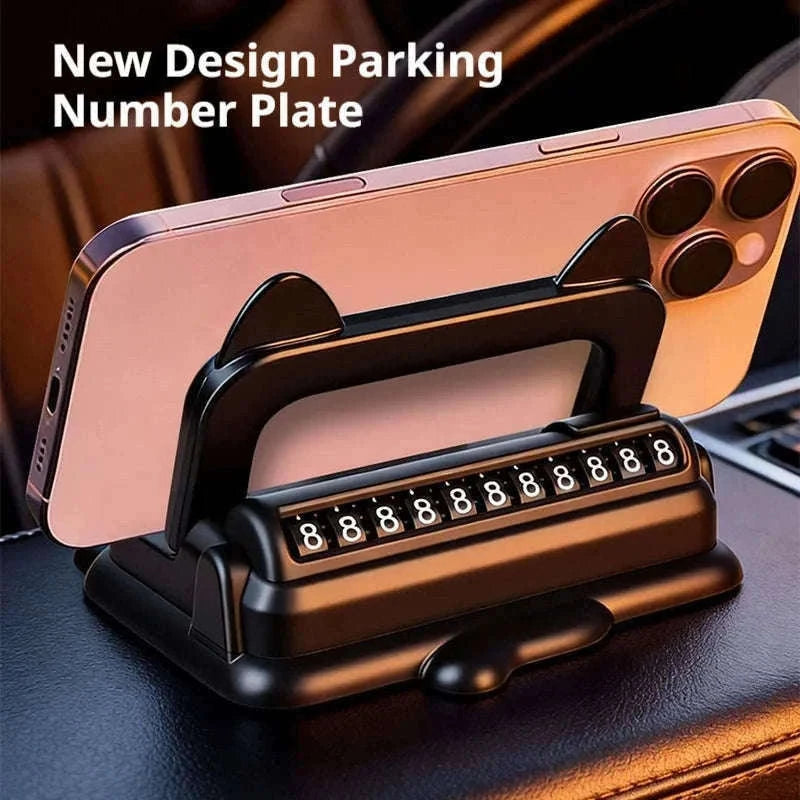 Car Phone Holder Dashboard Mount with Auto Lock and Silicone Grip-Black