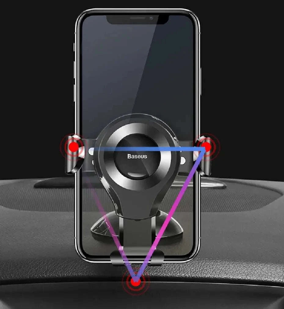 Car Phone Holder with Auto Lock Suction Mount & 360° Rotation-Black