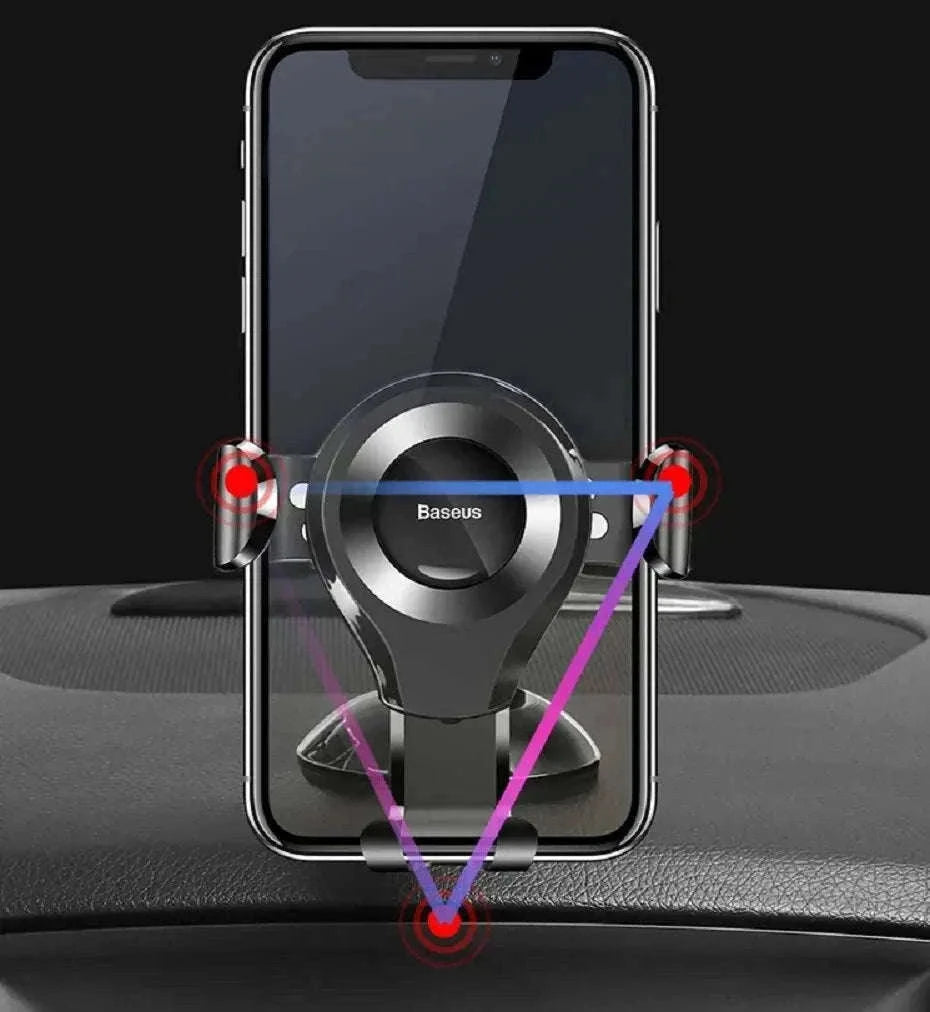 Car Phone Holder with Auto Lock Suction Mount & 360° Rotation-Black