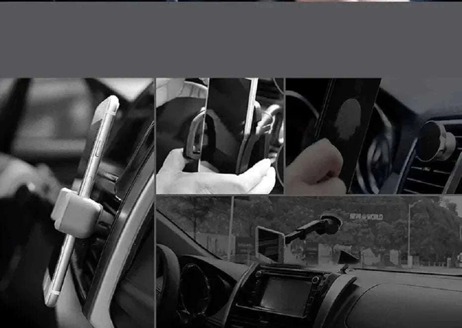 Car Phone Holder with Auto Lock Suction Mount & 360° Rotation-Black