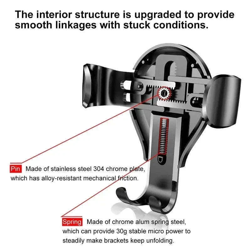 Car Phone Holder with Auto Lock Suction Mount & 360° Rotation-Black