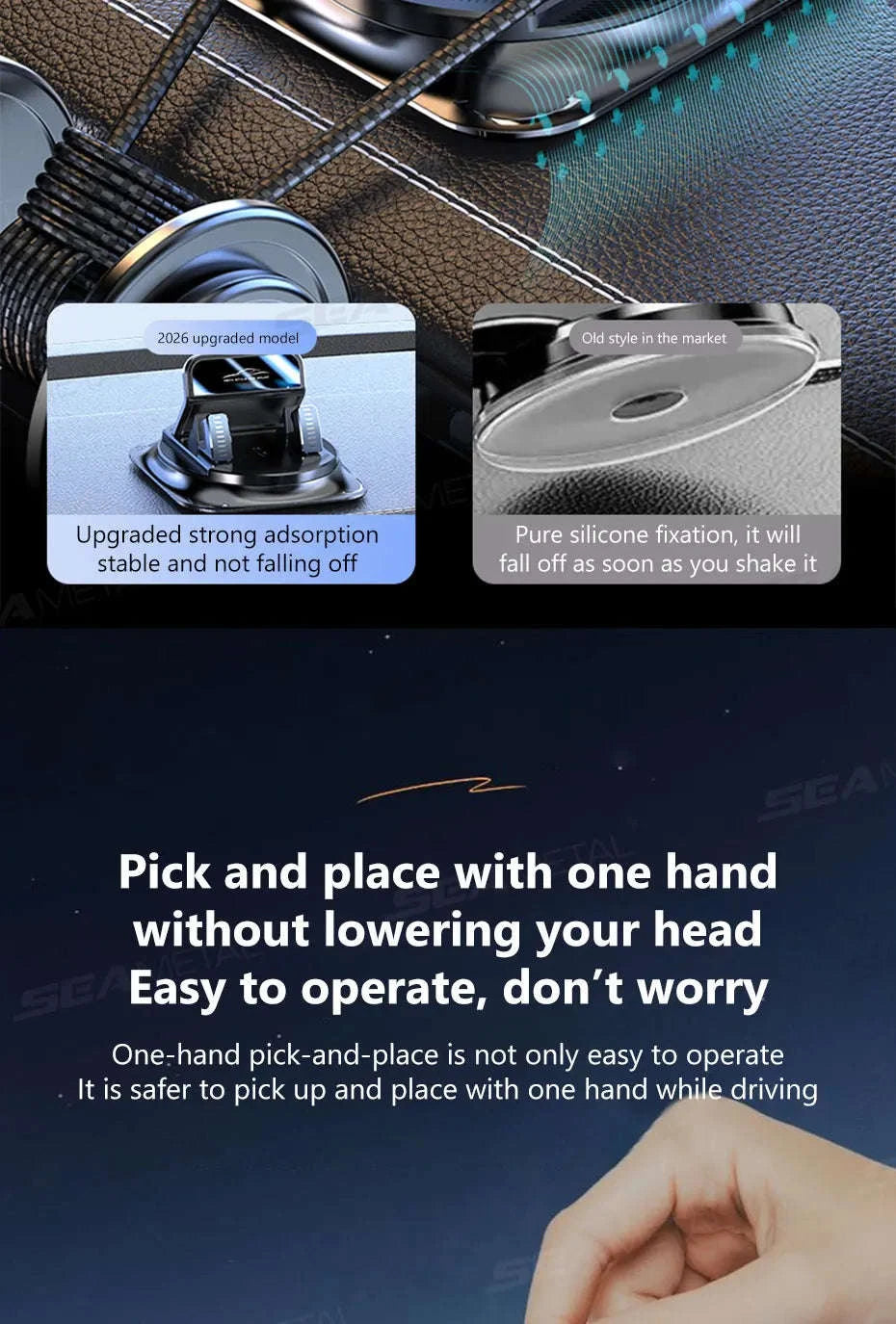 Car Phone Mount Anti-Slip Silicone Dashboard Holder-Option C