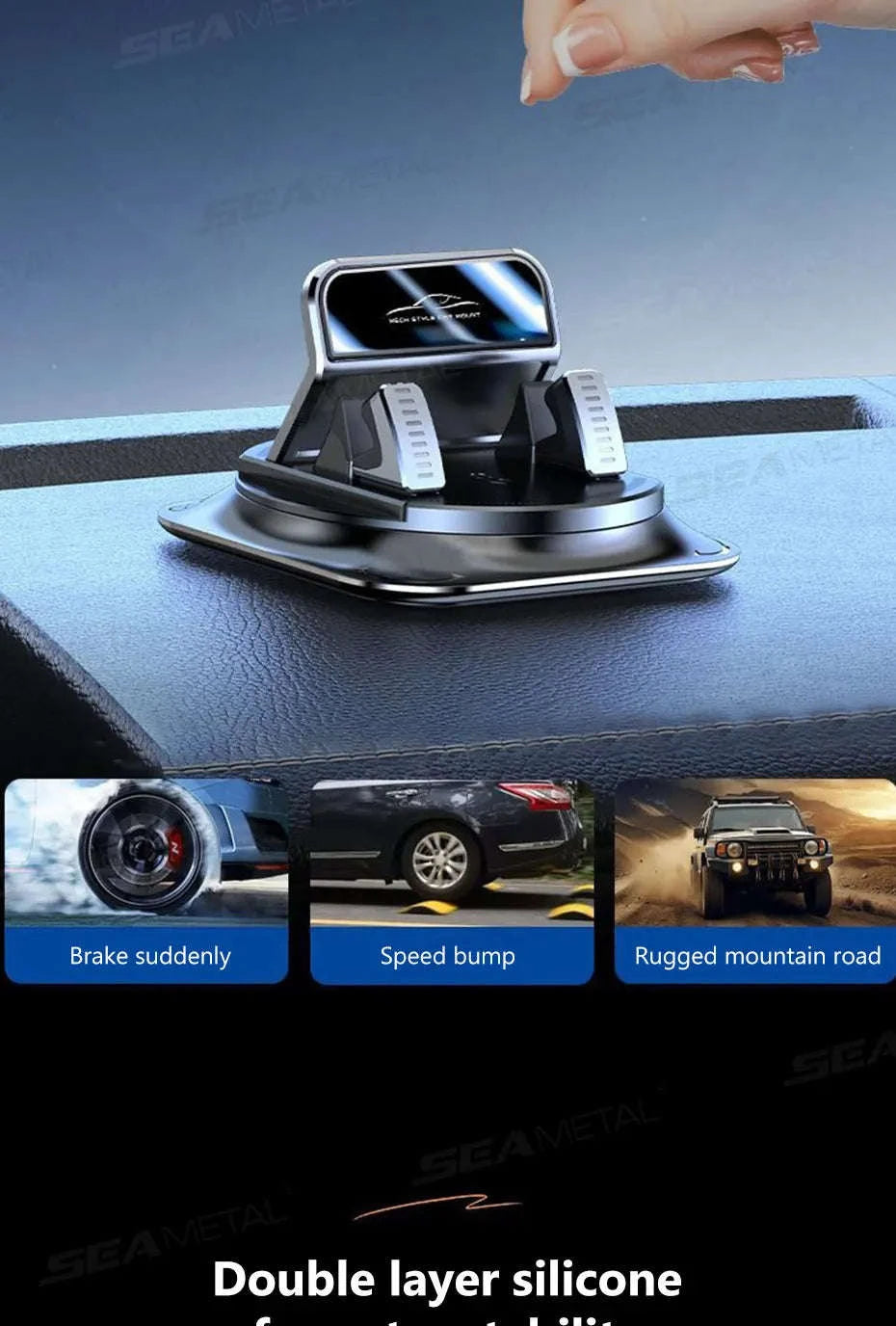 Car Phone Mount Anti-Slip Silicone Dashboard Holder-Option C
