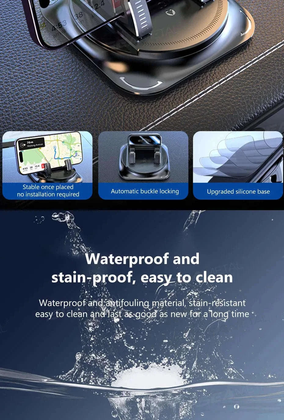 Car Phone Mount Anti-Slip Silicone Dashboard Holder-Option C