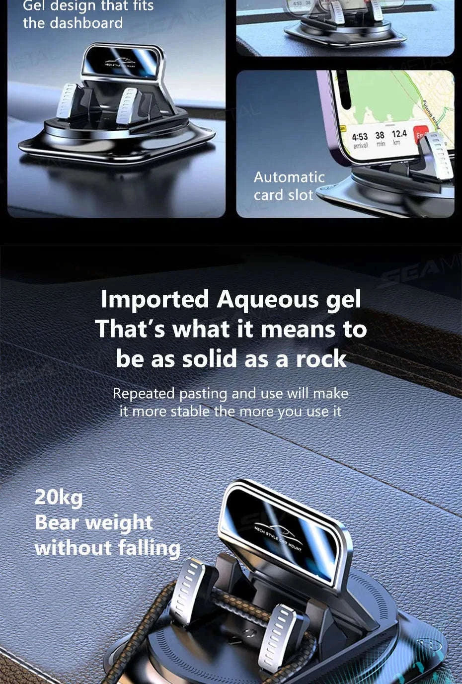 Car Phone Mount Anti-Slip Silicone Dashboard Holder-Option C