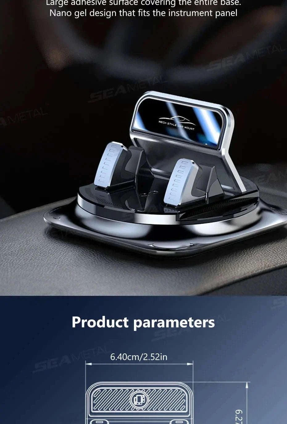 Car Phone Mount Anti-Slip Silicone Dashboard Holder-Option C