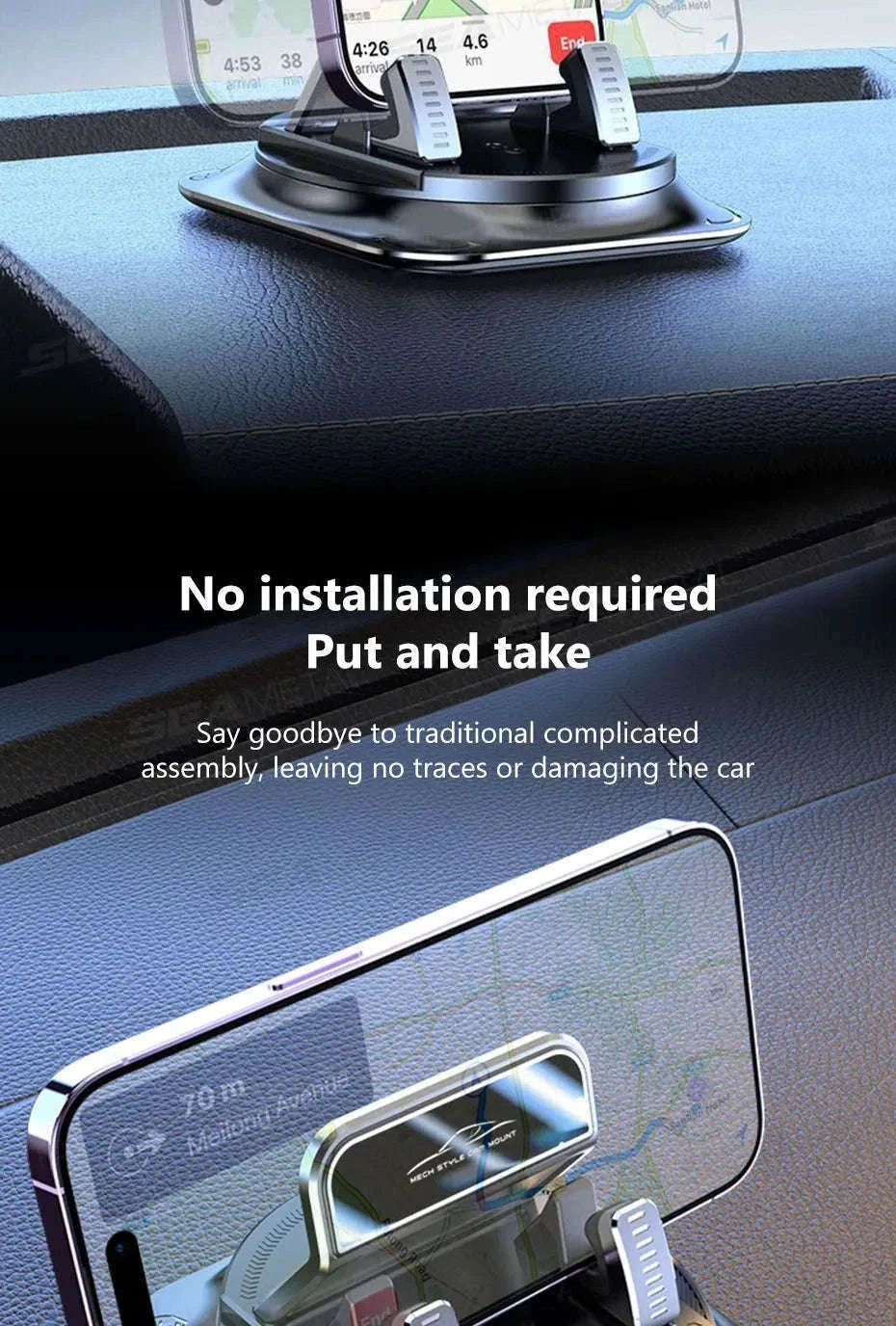 Car Phone Mount Anti-Slip Silicone Dashboard Holder-Option C