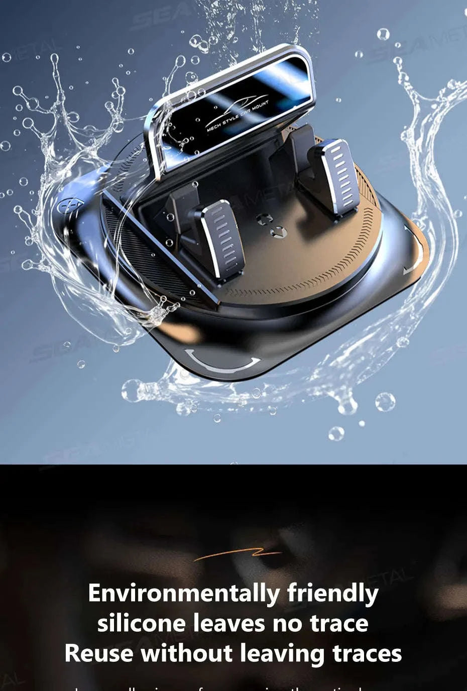 Car Phone Mount Anti-Slip Silicone Dashboard Holder-Option C