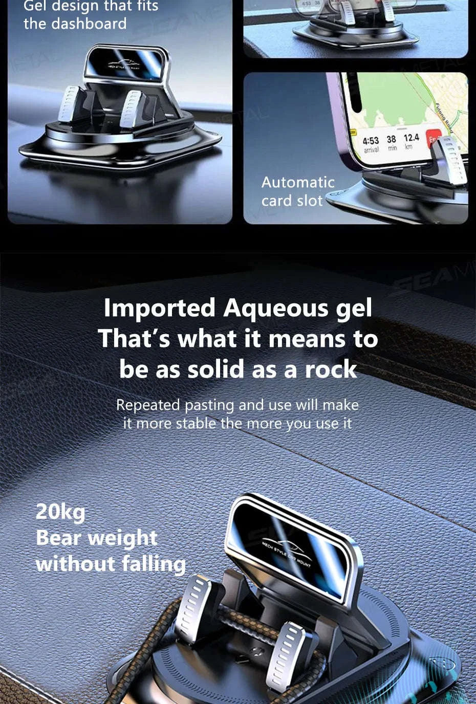 Car Phone Mount Anti-Slip Silicone Dashboard Holder-Option C