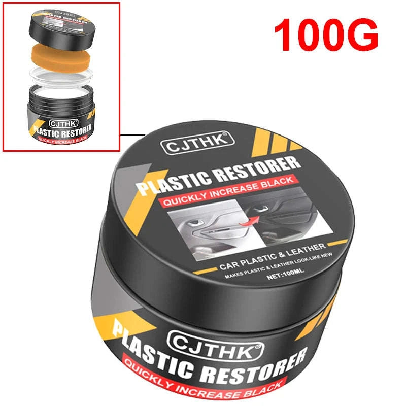 Car Plastic Restorer and Leather Renewal Coating-1pc 50g with sponge