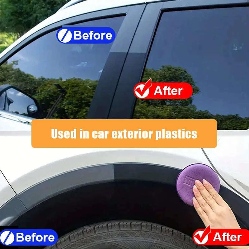 Car Plastic Restorer and Leather Renewal Coating-1pc 50g with sponge