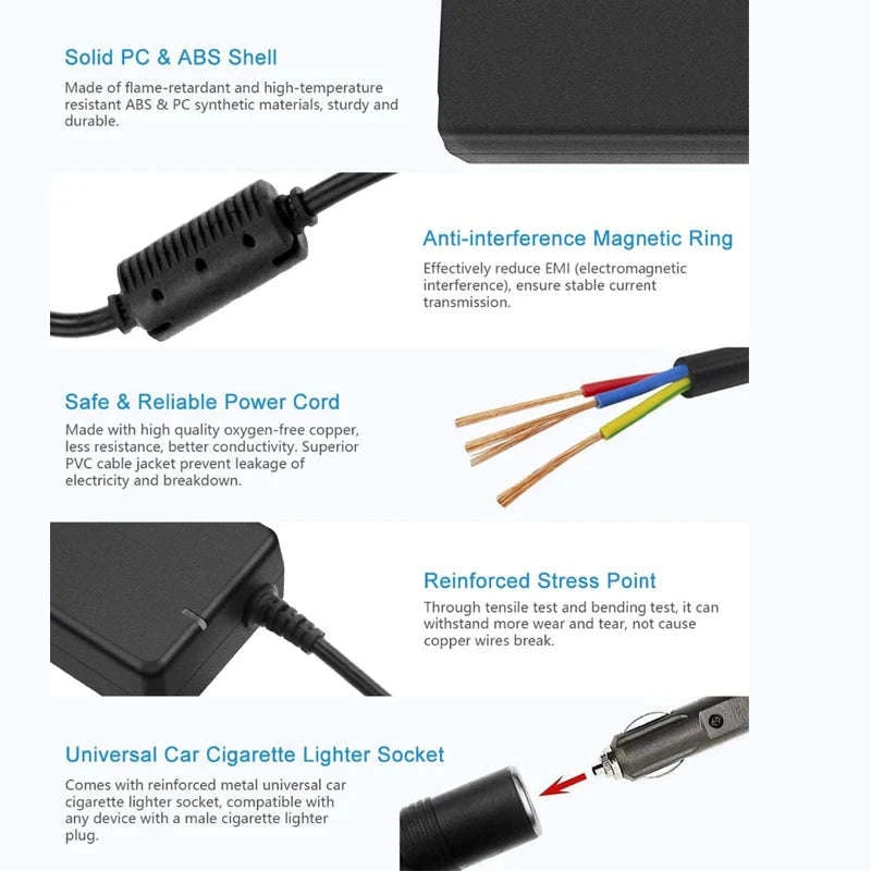 Car Power Adapter AC to DC Converter 12V 15A 160W-UK Plug