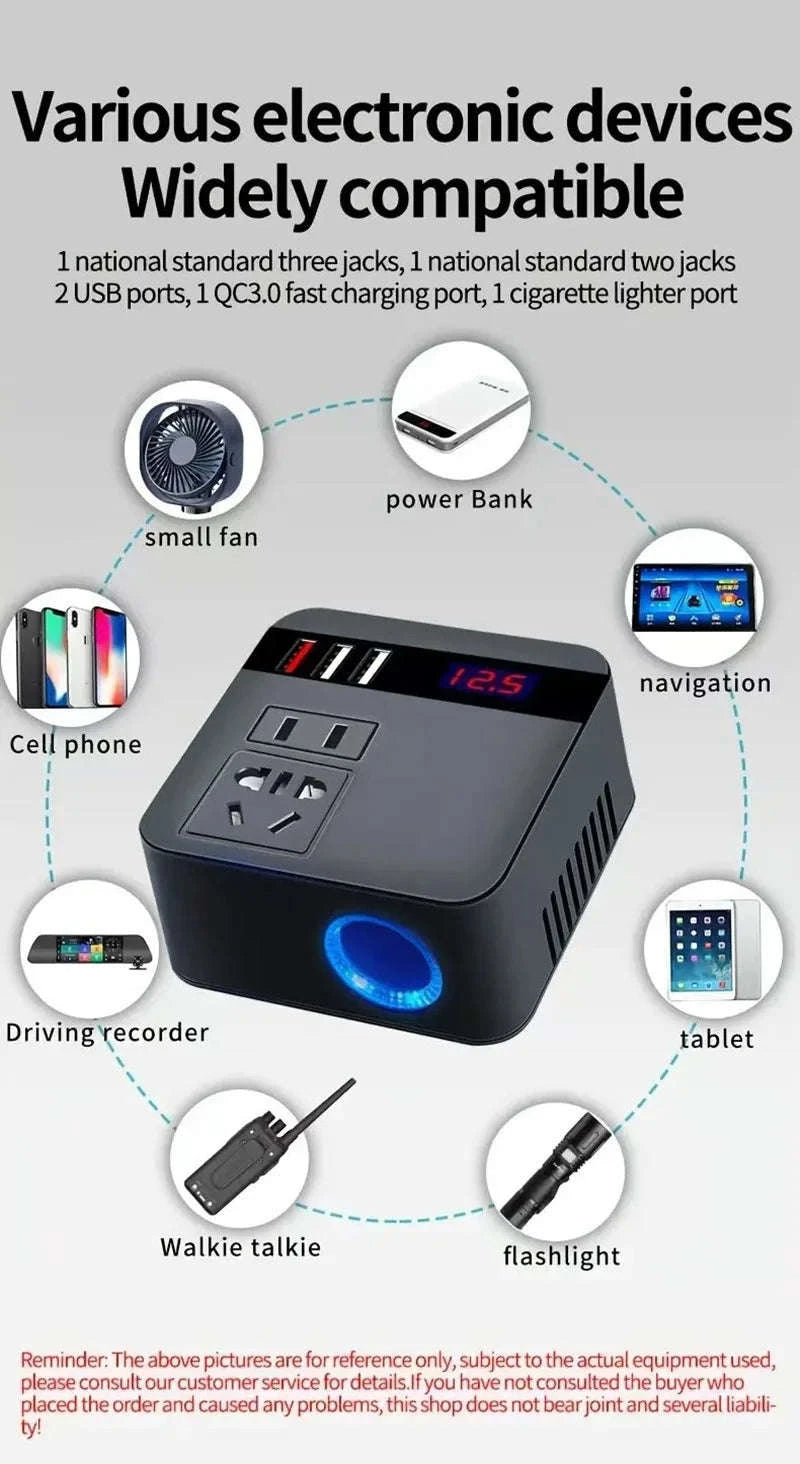Car Power Inverter 12V/24V to 110V/220V with LED Display-Inverter