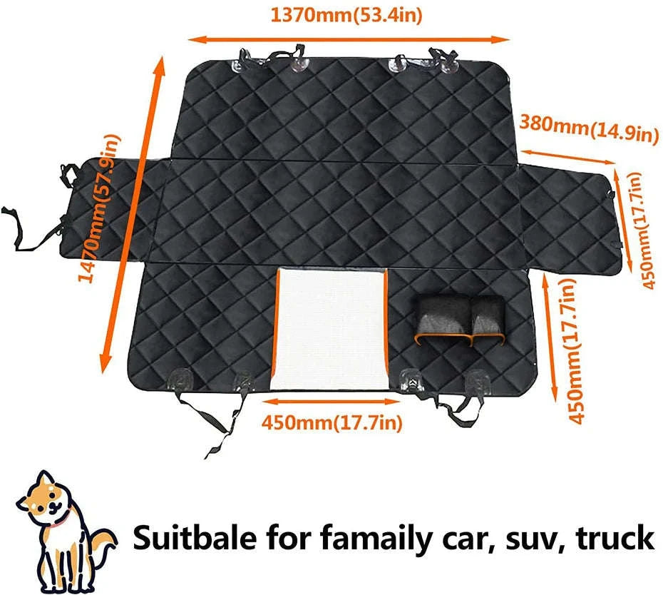 Car Rear Seat Cover for Dog Waterproof Oxford Cloth Seat Protector-1 pc