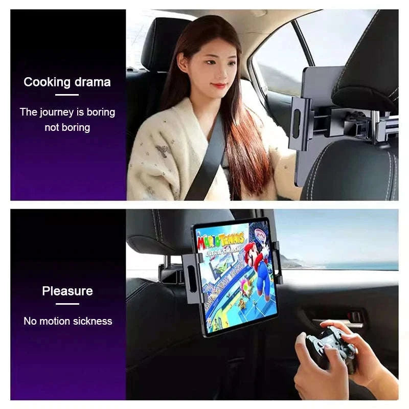 Car Rear Seat Telescopic Tablet Holder for 4-12.9 Inch Devices-1 pc
