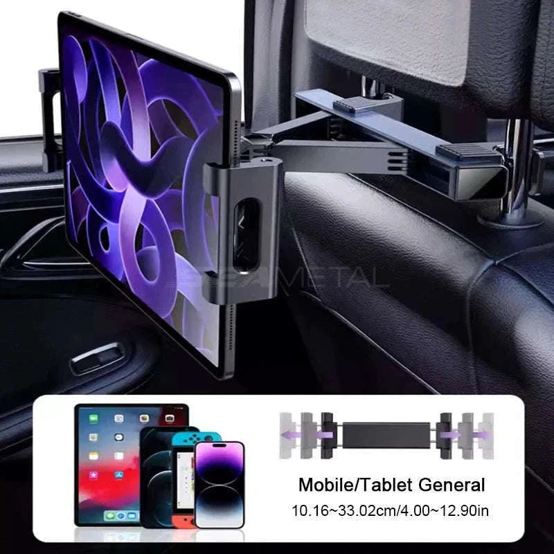 Car Rear Seat Telescopic Tablet Holder for 4-12.9 Inch Devices-1 pc