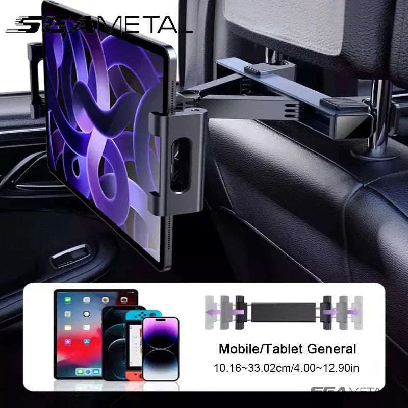 Car Rear Seat Telescopic Tablet Holder for 4-12.9 Inch Devices-1 pc