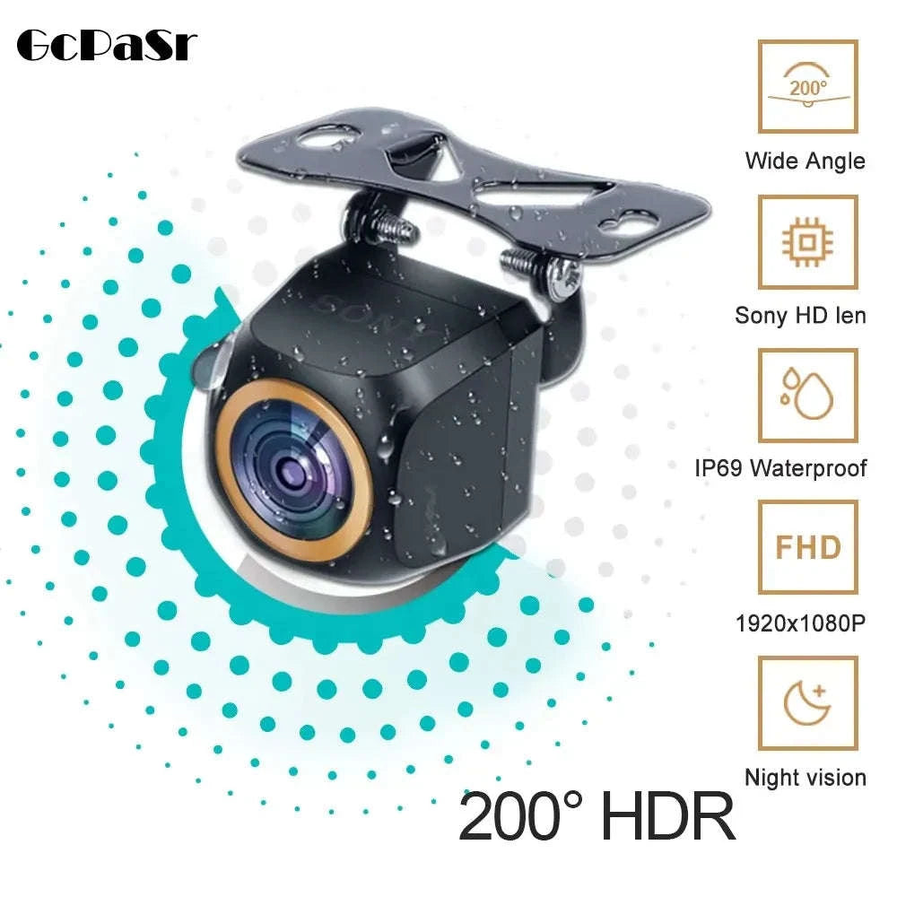 Car Rear View Camera 200° AHD 1080P Night Vision-Real 2k Utral clear