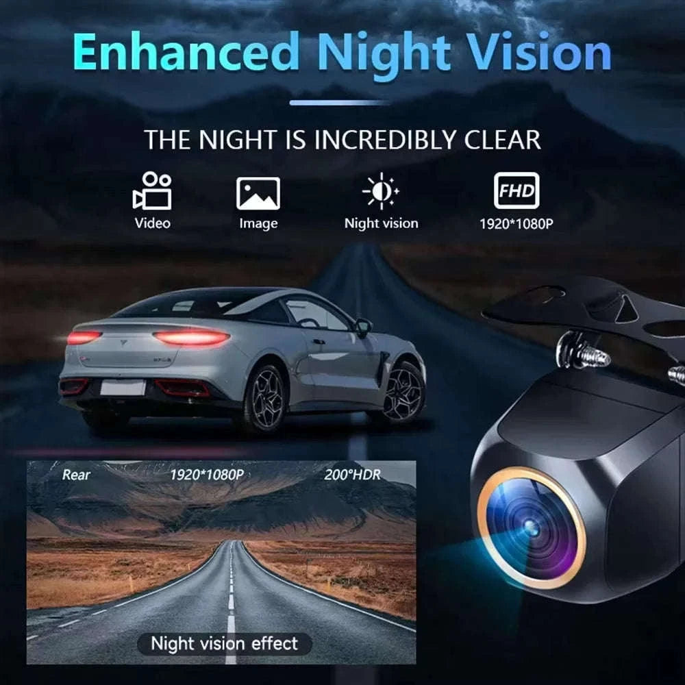 Car Rear View Camera 200° AHD 1080P Night Vision-Real 2k Utral clear