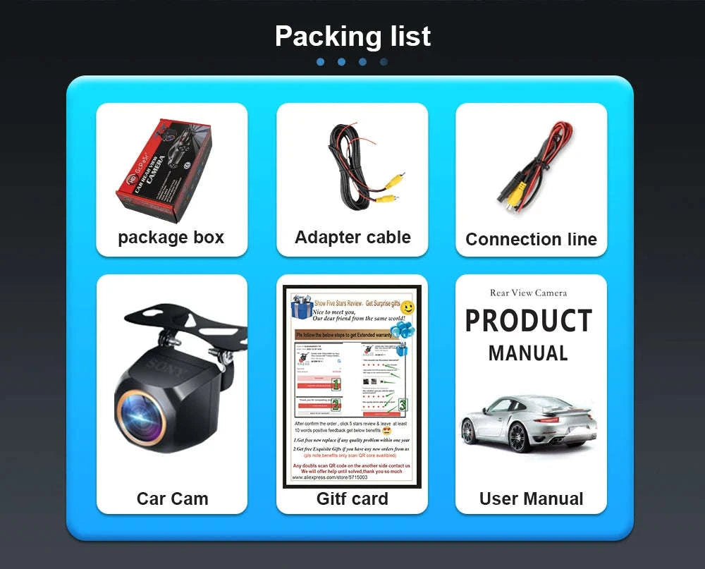 Car Rear View Camera 200° AHD 1080P Night Vision-Real 2k Utral clear