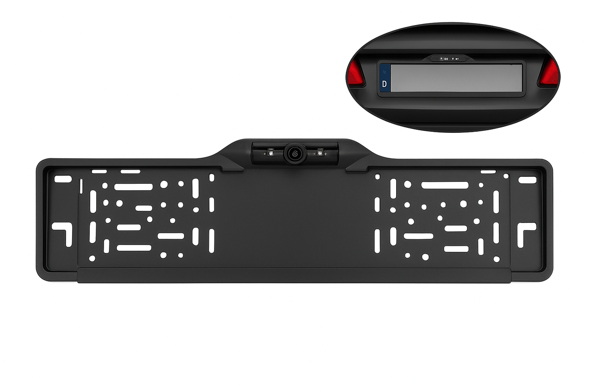 Car Rear View Camera European License Plate Frame Reverse Waterproof Night Vision LED White Light 720P/1080P/CVBS Adjustable