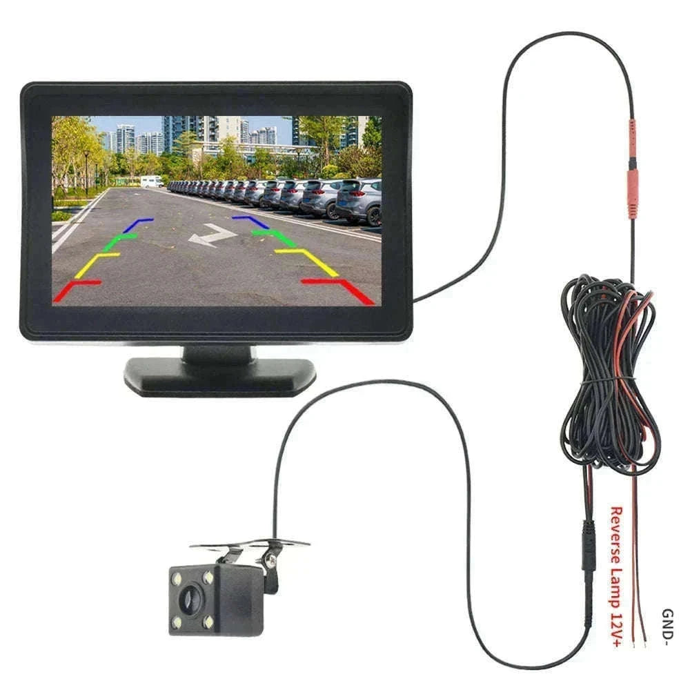 Car Rear View Camera Kit with 4.3" Monitor Night Vision 120°-New model 1