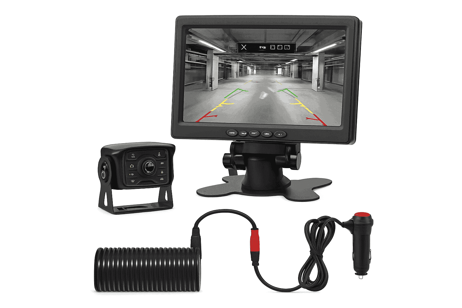 Car Rear View Camera Kit with Monitor & Night Vision (4.3-7")-with 20M cable / 7 inch