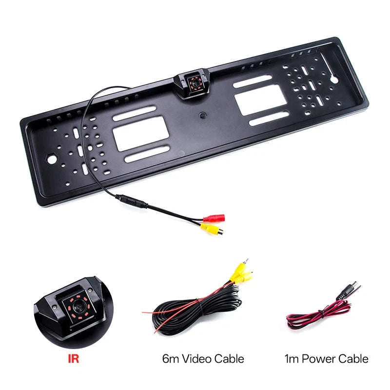 Car Rear View Camera License Plate Frame Waterproof Night Vision-Wire 8 LED CAM / 12 V
