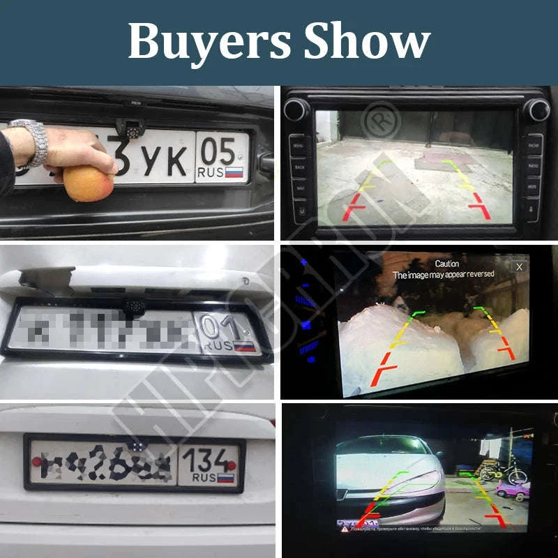 Car Rear View Camera License Plate Frame Waterproof Night Vision-Wire 8 LED CAM / 12 V