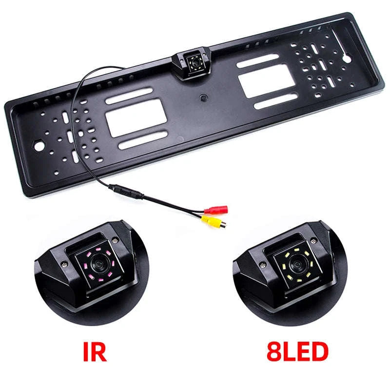 Car Rear View Camera License Plate Frame Waterproof Night Vision-Wire 8 LED CAM / 12 V