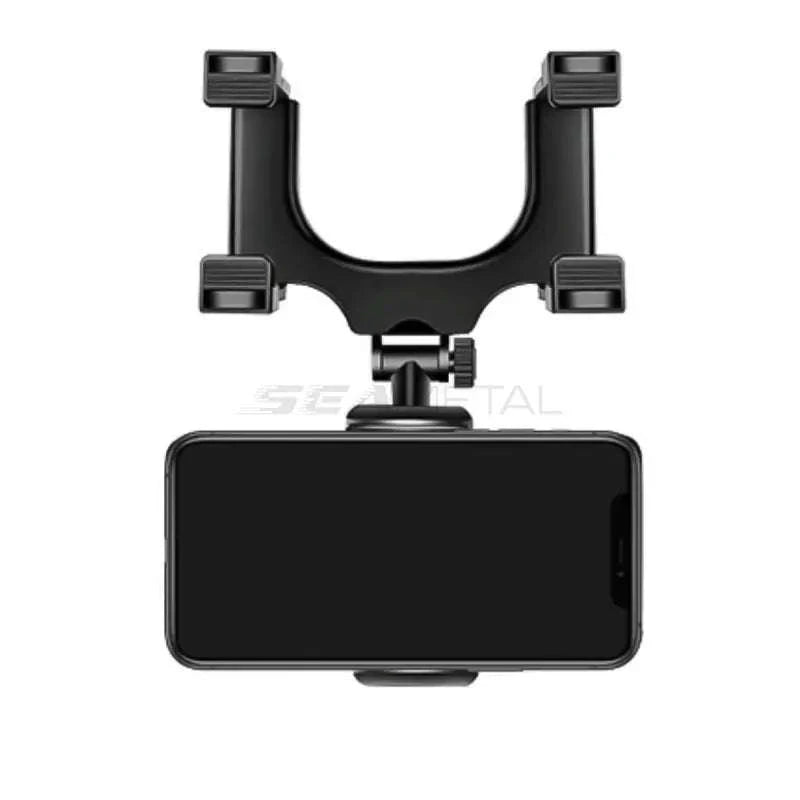 Car Rearview Mirror Phone Holder Stable Anti-Shake 360-Degree Rotation-Option A