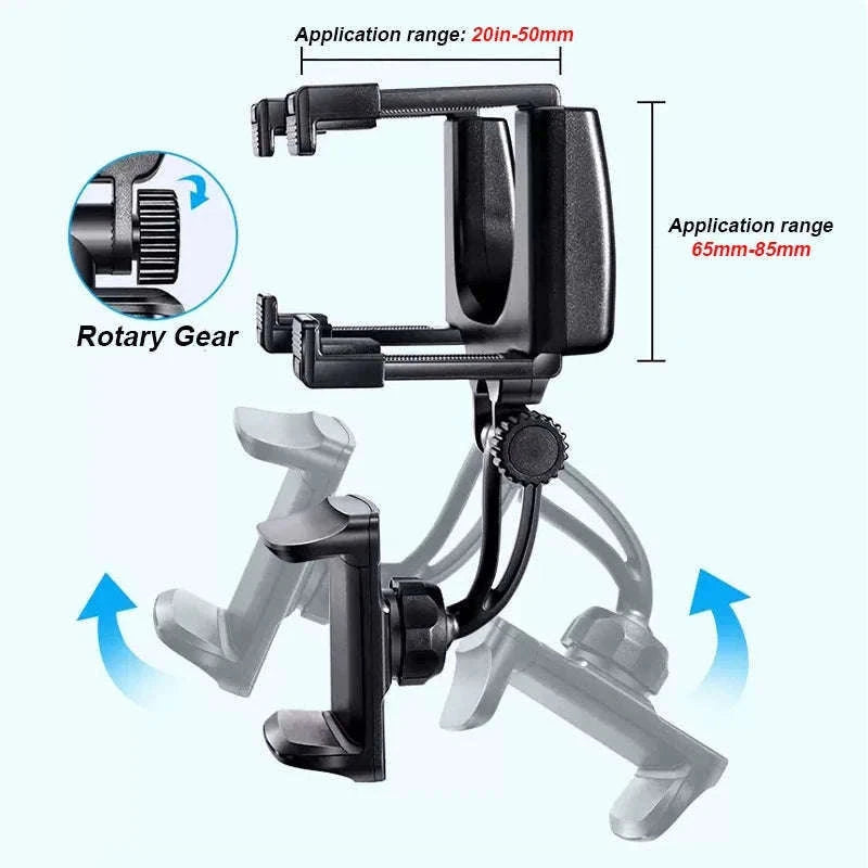 Car Rearview Mirror Phone Holder Stable Anti-Shake 360-Degree Rotation-Option A