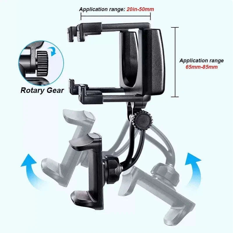 Car Rearview Mirror Phone Holder Stable Anti-Shake 360-Degree Rotation-Option A