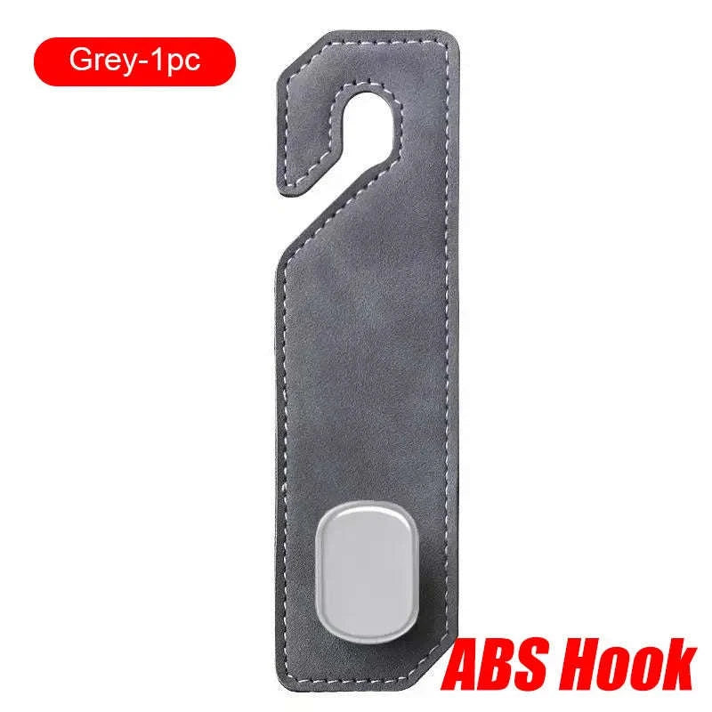 Car Seat Back Hook Luxury Suede Headrest Hanging Hook-ABS-Single-Black
