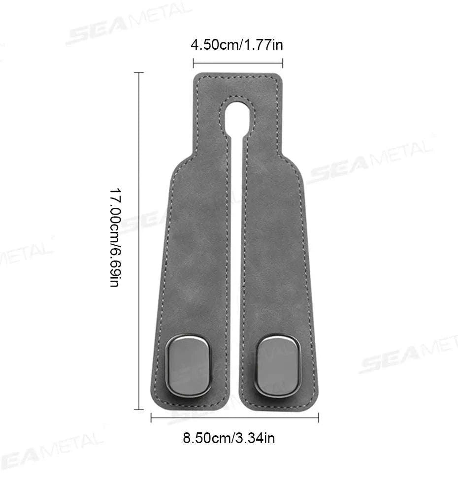 Car Seat Back Hook Luxury Suede Headrest Hanging Hook-ABS-Single-Black