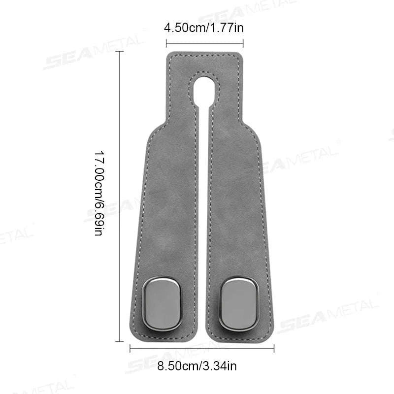 Car Seat Back Hook Luxury Suede Headrest Hanging Hook-ABS-Single-Black