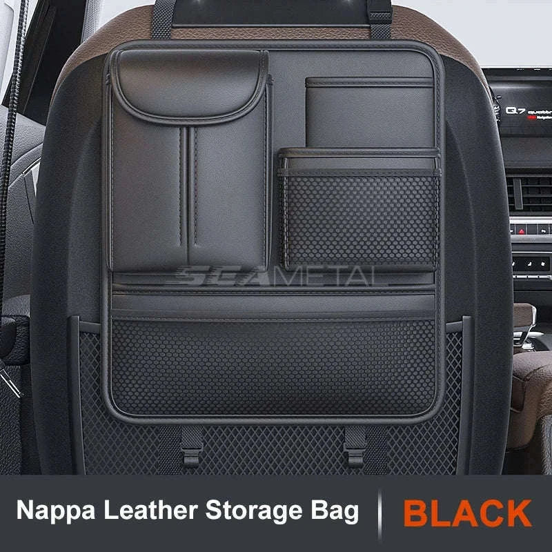 Car Seat Back Organizer Rear Row Storage Bag-Gray 1pc