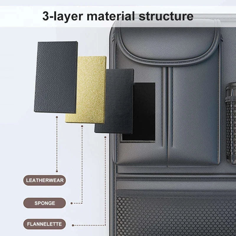 Car Seat Back Organizer Rear Row Storage Bag-Gray 1pc